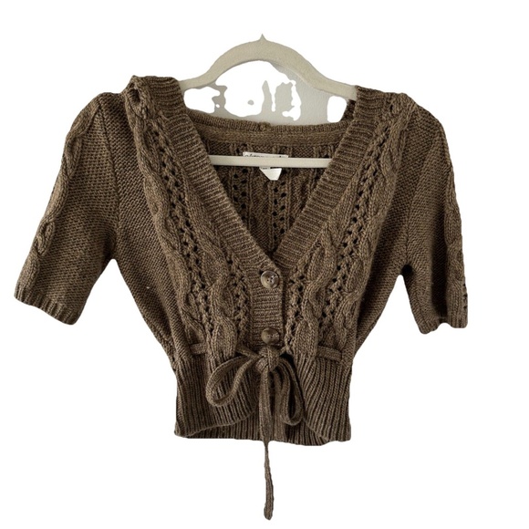 Aeropostale Brown Cable Knit Cardigan - Picture 7 of 9
